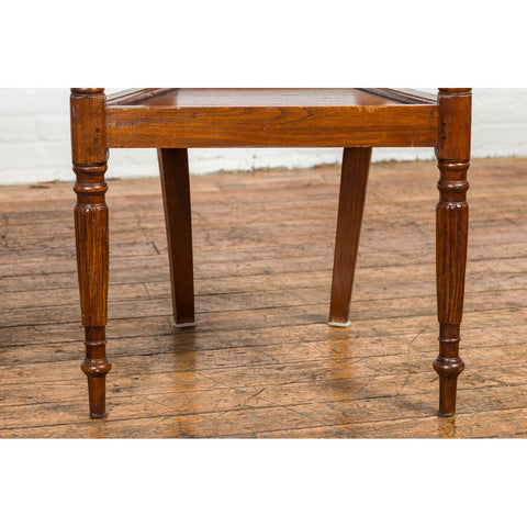 Dutch Colonial Teak Dining Room Chairs with Carved Radiating Backs, Set of Six-YN7614-7. Asian & Chinese Furniture, Art, Antiques, Vintage Home Décor for sale at FEA Home