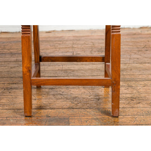 Wooden Side Chairs with Bamboo Slats, Distressed Finish and Tapered Legs, a Pair-YN7615-7. Asian & Chinese Furniture, Art, Antiques, Vintage Home Décor for sale at FEA Home