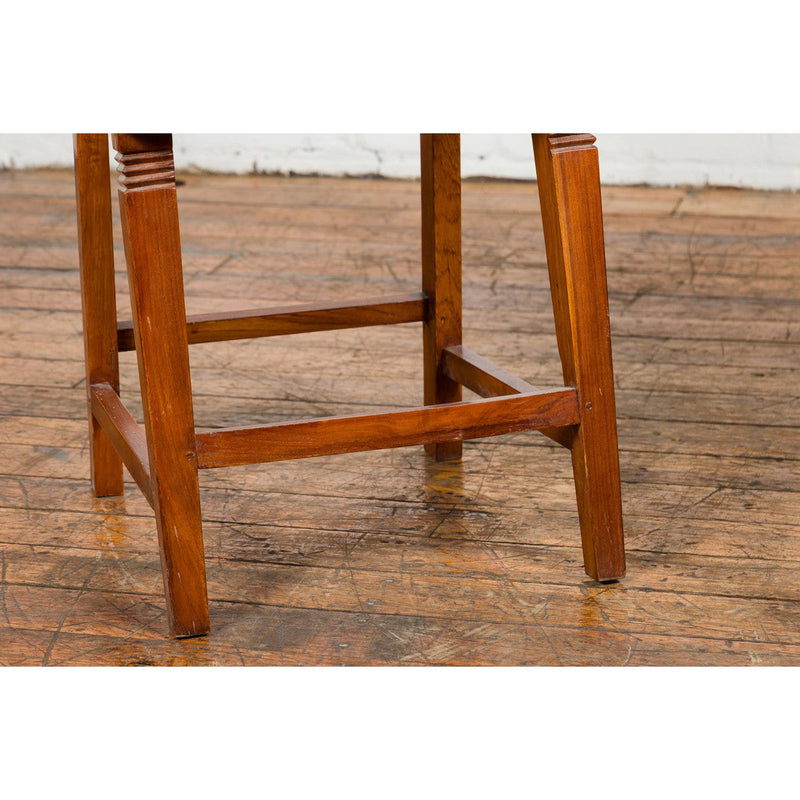 Wooden Side Chairs with Bamboo Slats, Distressed Finish and Tapered Legs, a Pair-YN7615-8. Asian & Chinese Furniture, Art, Antiques, Vintage Home Décor for sale at FEA Home