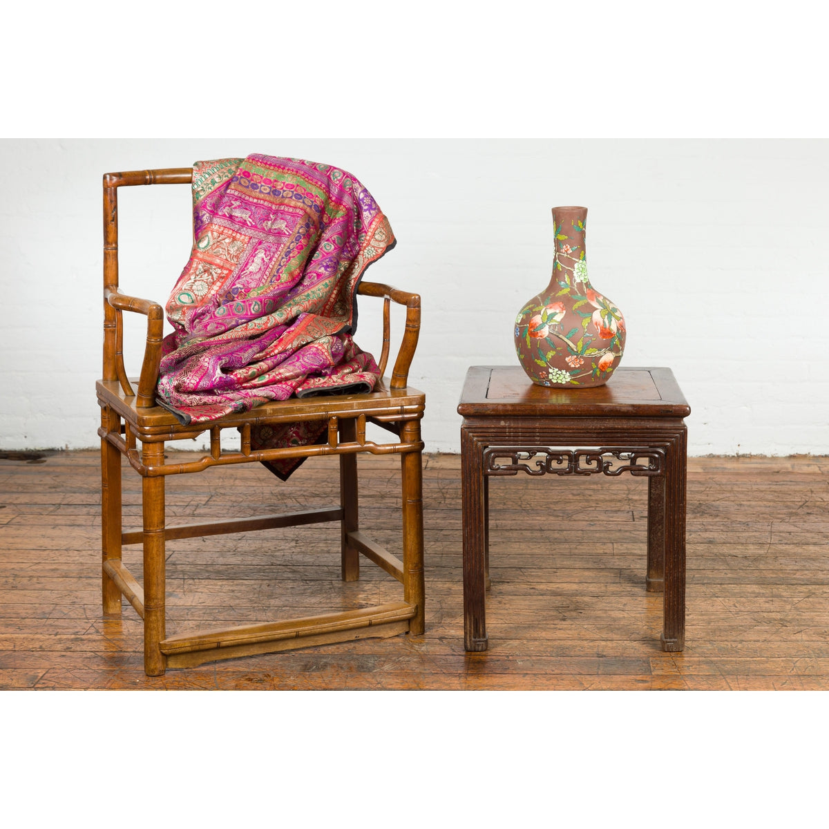 Square Chinese Antique Side Table-4. Asian & Chinese Furniture, Art, Antiques, Vintage Home Décor for sale at FEA Home