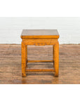 Drinks Table or Stool with Carved Apron, Horse Hoof Feet and Side Stretchers-10. Asian & Chinese Furniture, Art, Antiques, Vintage Home Décor for sale at FEA Home