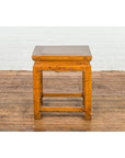 Drinks Table or Stool with Carved Apron, Horse Hoof Feet and Side Stretchers-11. Asian & Chinese Furniture, Art, Antiques, Vintage Home Décor for sale at FEA Home