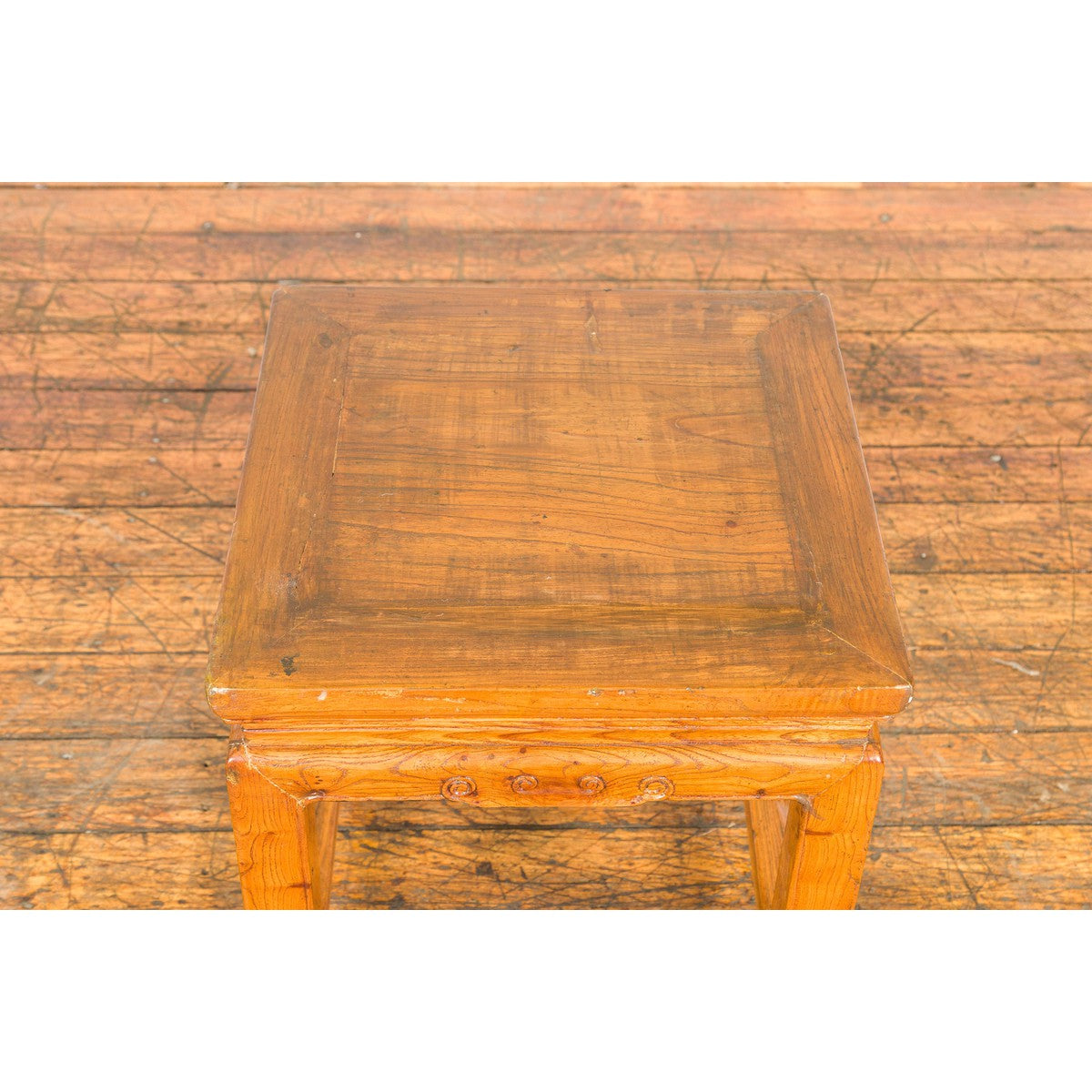 Drinks Table or Stool with Carved Apron, Horse Hoof Feet and Side Stretchers-13. Asian & Chinese Furniture, Art, Antiques, Vintage Home Décor for sale at FEA Home