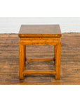 Drinks Table or Stool with Carved Apron, Horse Hoof Feet and Side Stretchers-3. Asian & Chinese Furniture, Art, Antiques, Vintage Home Décor for sale at FEA Home