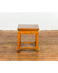 Drinks Table or Stool with Carved Apron, Horse Hoof Feet and Side Stretchers-4. Asian & Chinese Furniture, Art, Antiques, Vintage Home Décor for sale at FEA Home