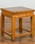 Drinks Table or Stool with Carved Apron, Horse Hoof Feet and Side Stretchers-5. Asian & Chinese Furniture, Art, Antiques, Vintage Home Décor for sale at FEA Home