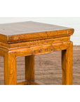 Drinks Table or Stool with Carved Apron, Horse Hoof Feet and Side Stretchers-6. Asian & Chinese Furniture, Art, Antiques, Vintage Home Décor for sale at FEA Home