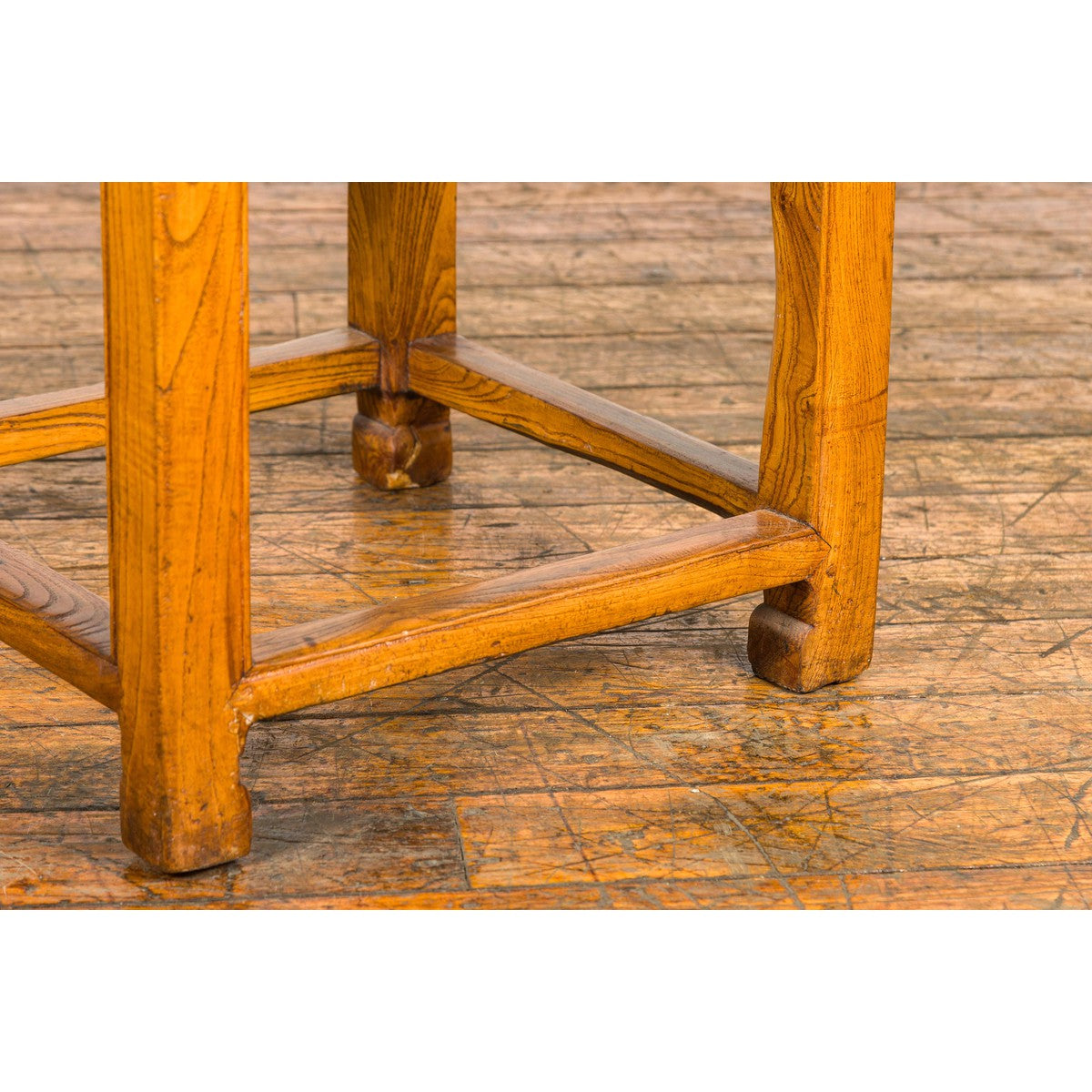 Drinks Table or Stool with Carved Apron, Horse Hoof Feet and Side Stretchers-9. Asian & Chinese Furniture, Art, Antiques, Vintage Home Décor for sale at FEA Home