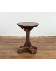 Small Antique Pedestal End Table with Round Top-4. Asian & Chinese Furniture, Art, Antiques, Vintage Home Décor for sale at FEA Home