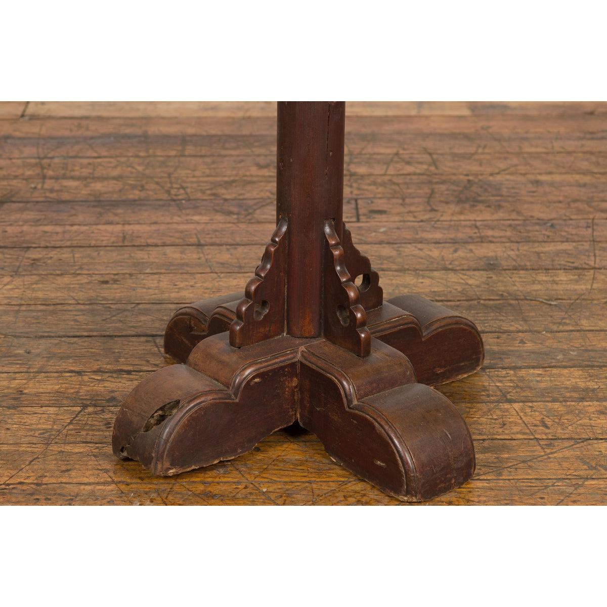 Small Antique Pedestal End Table with Round Top-7. Asian & Chinese Furniture, Art, Antiques, Vintage Home Décor for sale at FEA Home