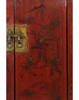 Chinese Qing Dynasty Period Red Lacquer Bedside Cabinet with Hand-Painted Décor-10. Asian & Chinese Furniture, Art, Antiques, Vintage Home Décor for sale at FEA Home