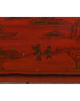 Chinese Qing Dynasty Period Red Lacquer Bedside Cabinet with Hand-Painted Décor-12. Asian & Chinese Furniture, Art, Antiques, Vintage Home Décor for sale at FEA Home