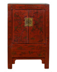Chinese Qing Dynasty Period Red Lacquer Bedside Cabinet with Hand-Painted Décor-1. Asian & Chinese Furniture, Art, Antiques, Vintage Home Décor for sale at FEA Home