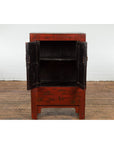 Chinese Qing Dynasty Period Red Lacquer Bedside Cabinet with Hand-Painted Décor-3. Asian & Chinese Furniture, Art, Antiques, Vintage Home Décor for sale at FEA Home