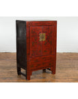 Chinese Qing Dynasty Period Red Lacquer Bedside Cabinet with Hand-Painted Décor-4. Asian & Chinese Furniture, Art, Antiques, Vintage Home Décor for sale at FEA Home