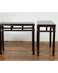 Pair of Late Qing Dynasty Wine Console Tables with Black Brown Lacquer-13. Asian & Chinese Furniture, Art, Antiques, Vintage Home Décor for sale at FEA Home