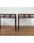 Pair of Late Qing Dynasty Wine Console Tables with Black Brown Lacquer-2. Asian & Chinese Furniture, Art, Antiques, Vintage Home Décor for sale at FEA Home