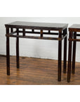 Pair of Late Qing Dynasty Wine Console Tables with Black Brown Lacquer-3. Asian & Chinese Furniture, Art, Antiques, Vintage Home Décor for sale at FEA Home