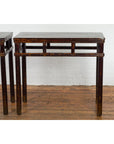 Pair of Late Qing Dynasty Wine Console Tables with Black Brown Lacquer-4. Asian & Chinese Furniture, Art, Antiques, Vintage Home Décor for sale at FEA Home