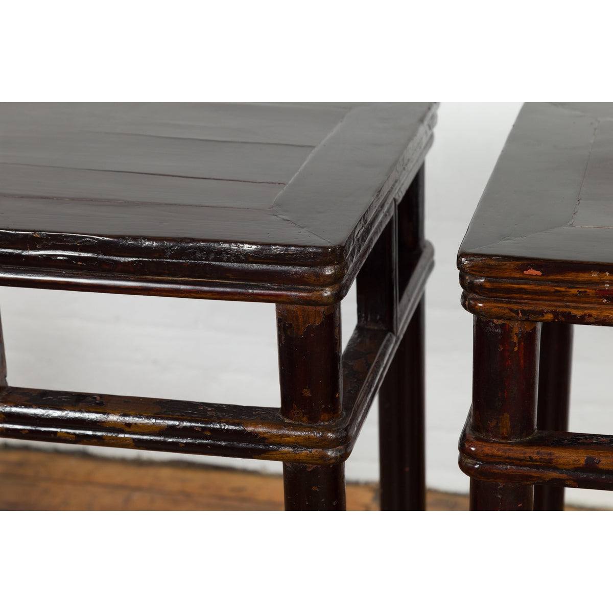 Pair of Late Qing Dynasty Wine Console Tables with Black Brown Lacquer-8. Asian & Chinese Furniture, Art, Antiques, Vintage Home Décor for sale at FEA Home