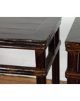 Pair of Late Qing Dynasty Wine Console Tables with Black Brown Lacquer-8. Asian & Chinese Furniture, Art, Antiques, Vintage Home Décor for sale at FEA Home