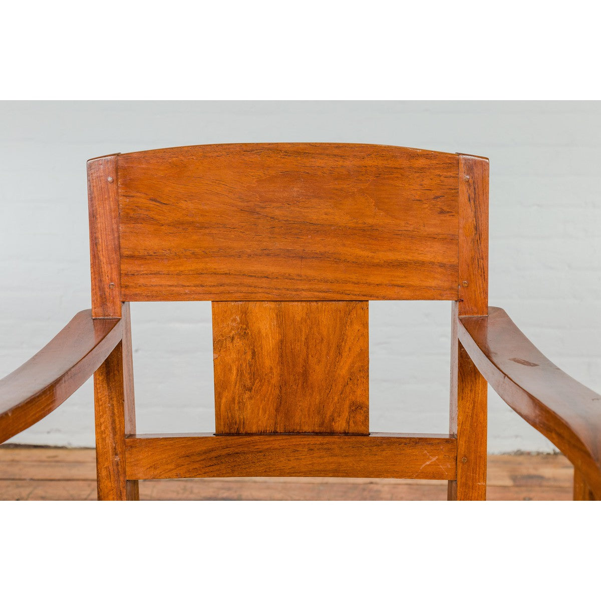 Midcentury Wooden Swivel Chair with Woven Rattan Seat and Quadripod Base-3. Asian & Chinese Furniture, Art, Antiques, Vintage Home Décor for sale at FEA Home