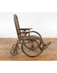 Vintage Wooden Wheelchair Prop, Dark Patina-12. Asian & Chinese Furniture, Art, Antiques, Vintage Home Décor for sale at FEA Home