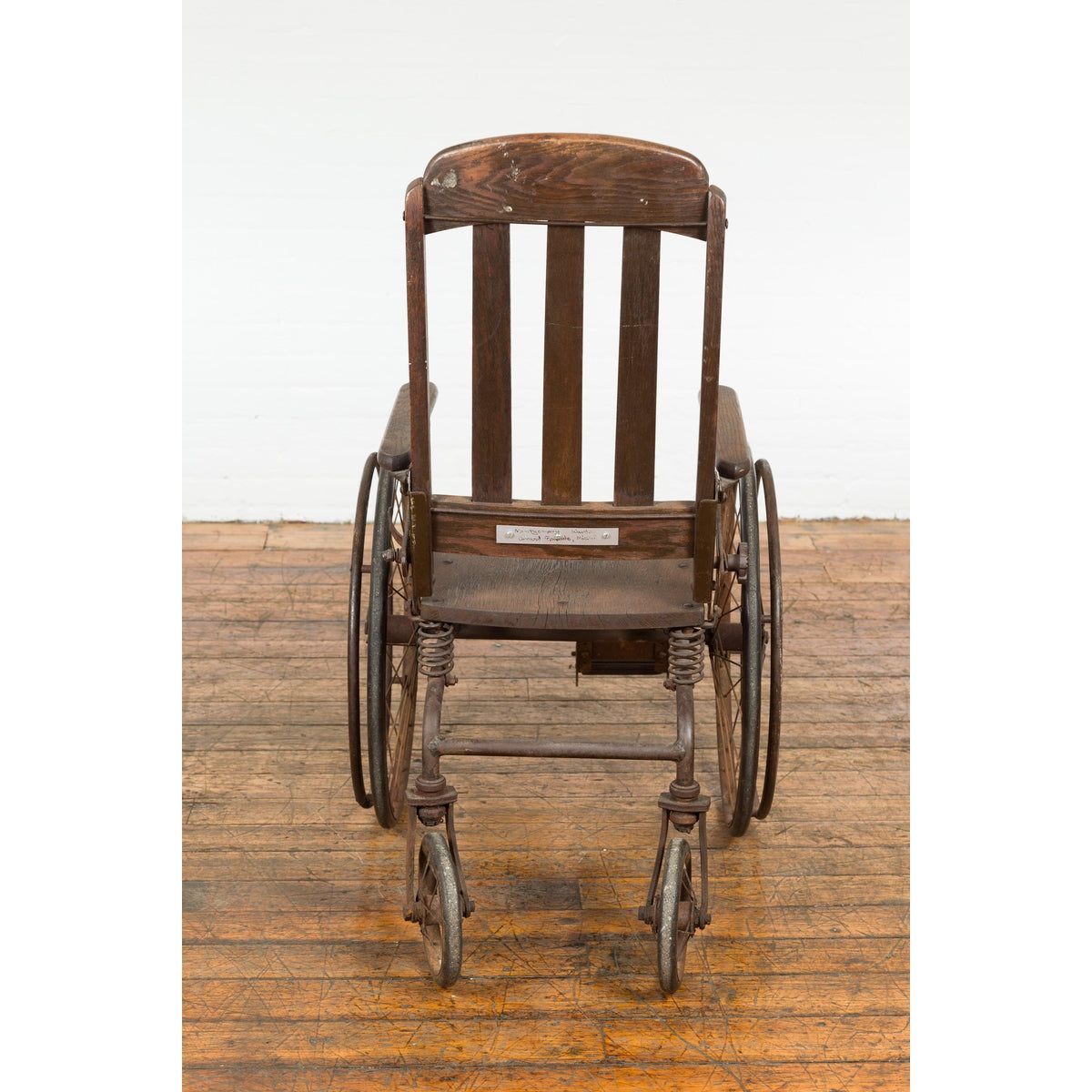 Vintage Wooden Wheelchair Prop, Dark Patina-13. Asian & Chinese Furniture, Art, Antiques, Vintage Home Décor for sale at FEA Home