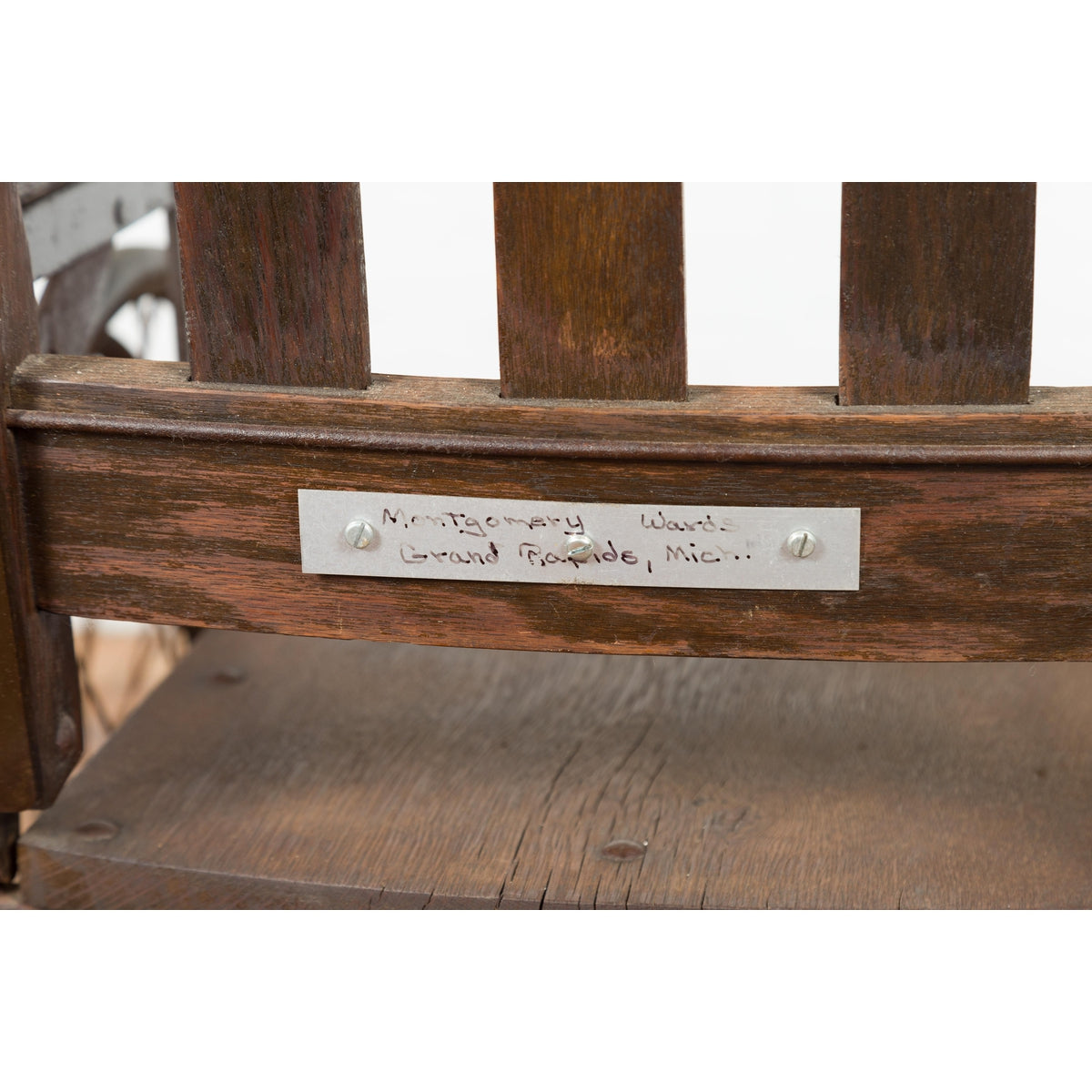Vintage Wooden Wheelchair Prop, Dark Patina-14. Asian & Chinese Furniture, Art, Antiques, Vintage Home Décor for sale at FEA Home