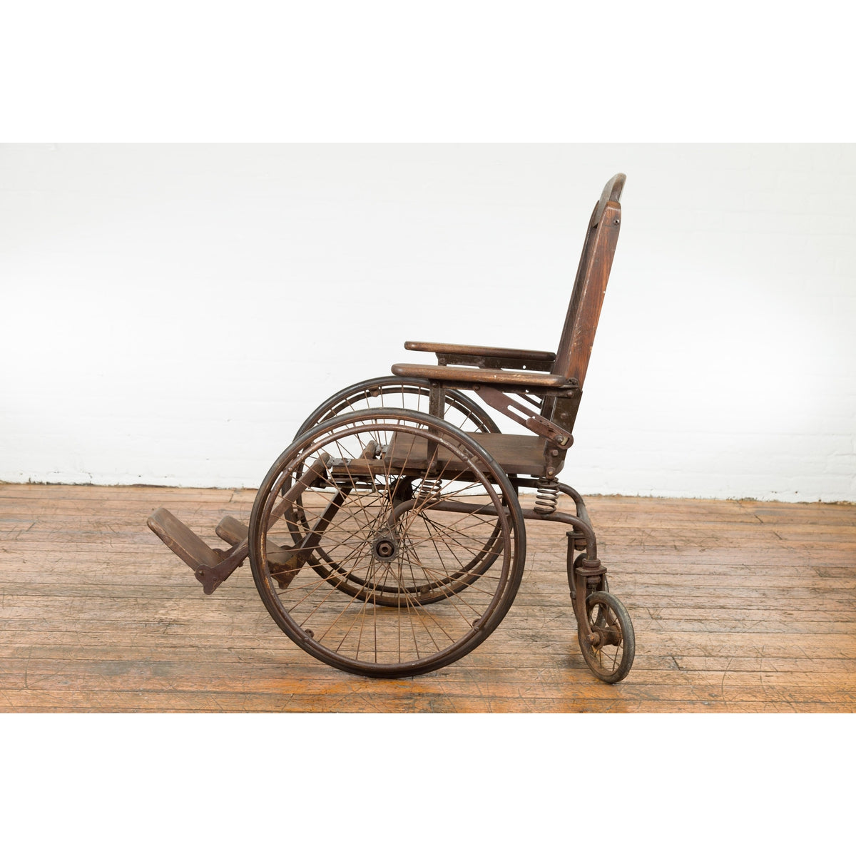 Vintage Wooden Wheelchair Prop, Dark Patina-15. Asian & Chinese Furniture, Art, Antiques, Vintage Home Décor for sale at FEA Home