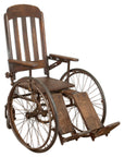 Vintage Wooden Wheelchair Prop, Dark Patina-17. Asian & Chinese Furniture, Art, Antiques, Vintage Home Décor for sale at FEA Home