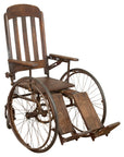 Vintage Wooden Wheelchair Prop, Dark Patina-1. Asian & Chinese Furniture, Art, Antiques, Vintage Home Décor for sale at FEA Home