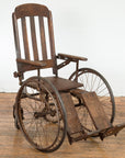 Vintage Wooden Wheelchair Prop, Dark Patina-2. Asian & Chinese Furniture, Art, Antiques, Vintage Home Décor for sale at FEA Home