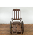 Vintage Wooden Wheelchair Prop, Dark Patina-3. Asian & Chinese Furniture, Art, Antiques, Vintage Home Décor for sale at FEA Home