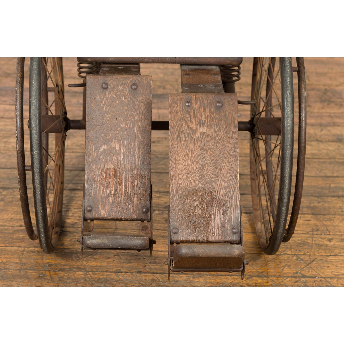 Vintage Wooden Wheelchair Prop, Dark Patina-8. Asian & Chinese Furniture, Art, Antiques, Vintage Home Décor for sale at FEA Home