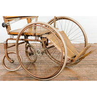 Vintage Wooden Wheelchair Prop, Light Patina