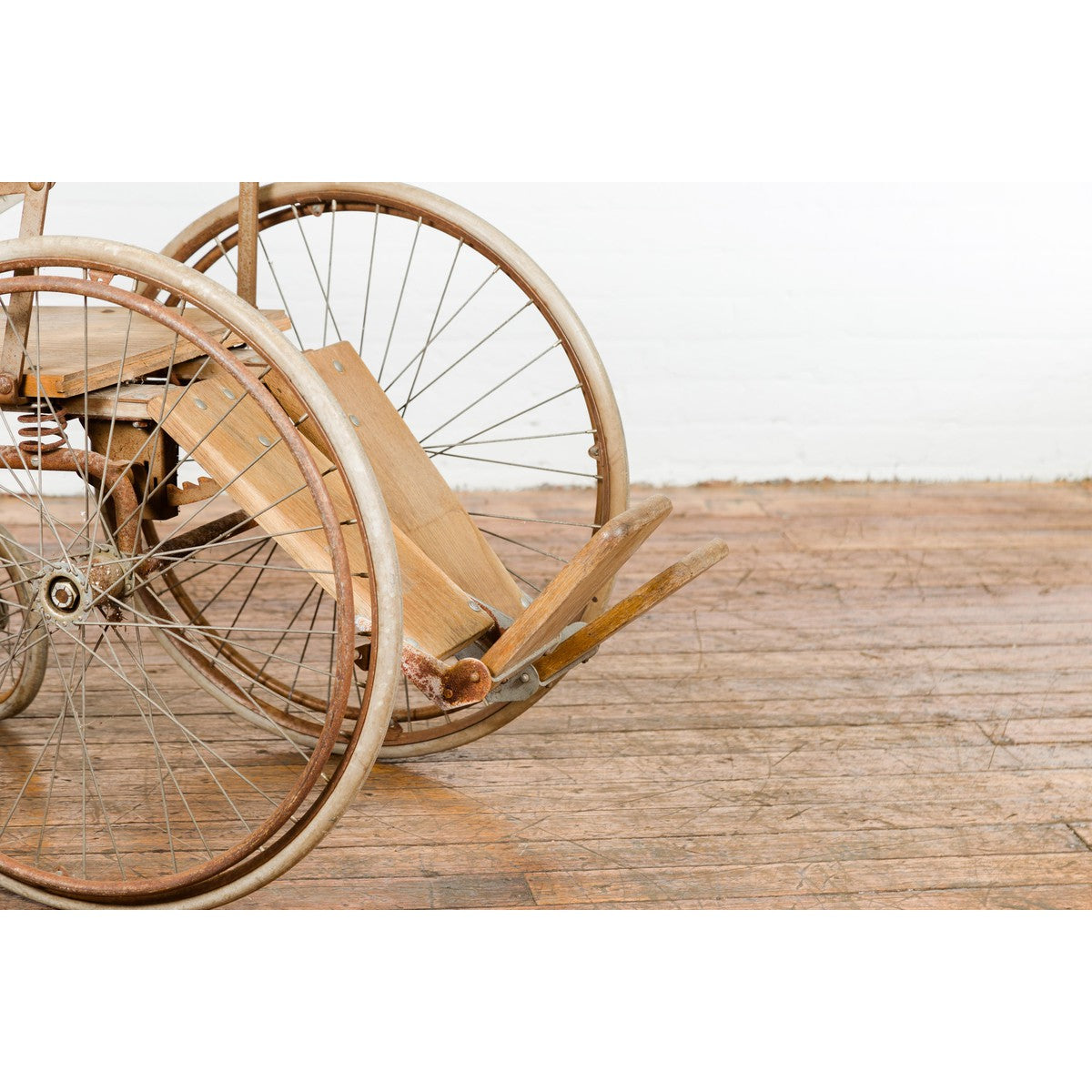 Vintage Wooden Wheelchair Prop, Light Patina-11. Asian & Chinese Furniture, Art, Antiques, Vintage Home Décor for sale at FEA Home