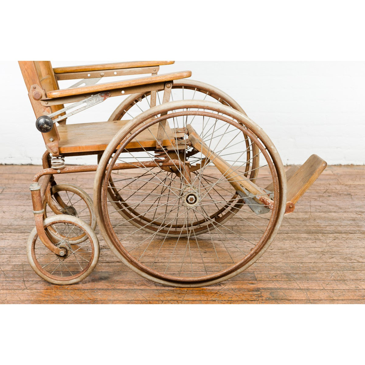 Vintage Wooden Wheelchair Prop, Light Patina-13. Asian & Chinese Furniture, Art, Antiques, Vintage Home Décor for sale at FEA Home