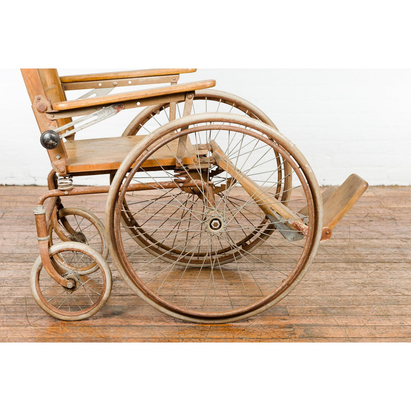 Vintage Wooden Wheelchair Prop, Light Patina-YN7643-13. Asian & Chinese Furniture, Art, Antiques, Vintage Home Décor for sale at FEA Home
