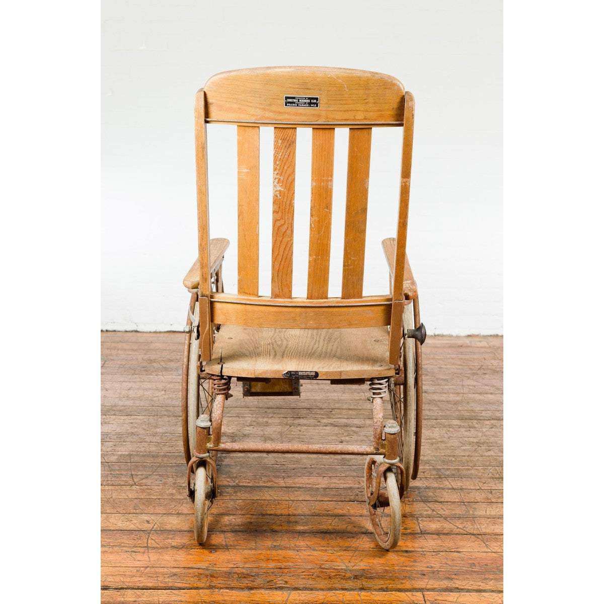 Vintage Wooden Wheelchair Prop, Light Patina-14. Asian & Chinese Furniture, Art, Antiques, Vintage Home Décor for sale at FEA Home