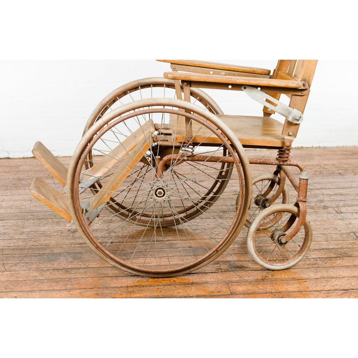 Vintage Wooden Wheelchair Prop, Light Patina-17. Asian & Chinese Furniture, Art, Antiques, Vintage Home Décor for sale at FEA Home