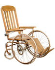 Vintage Wooden Wheelchair Prop, Light Patina-19. Asian & Chinese Furniture, Art, Antiques, Vintage Home Décor for sale at FEA Home