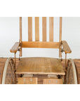 Vintage Wooden Wheelchair Prop, Light Patina-4. Asian & Chinese Furniture, Art, Antiques, Vintage Home Décor for sale at FEA Home