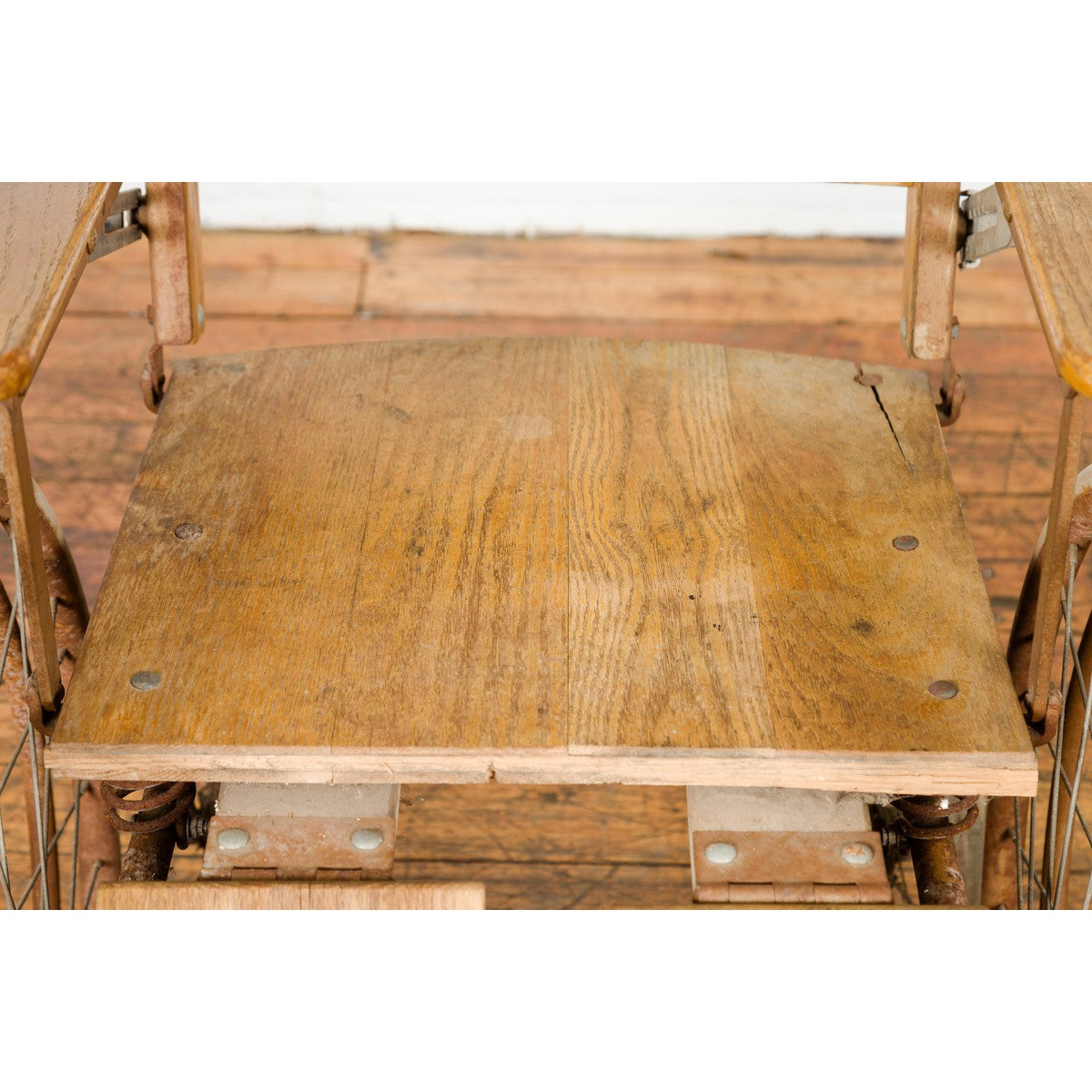 Vintage Wooden Wheelchair Prop, Light Patina-5. Asian & Chinese Furniture, Art, Antiques, Vintage Home Décor for sale at FEA Home