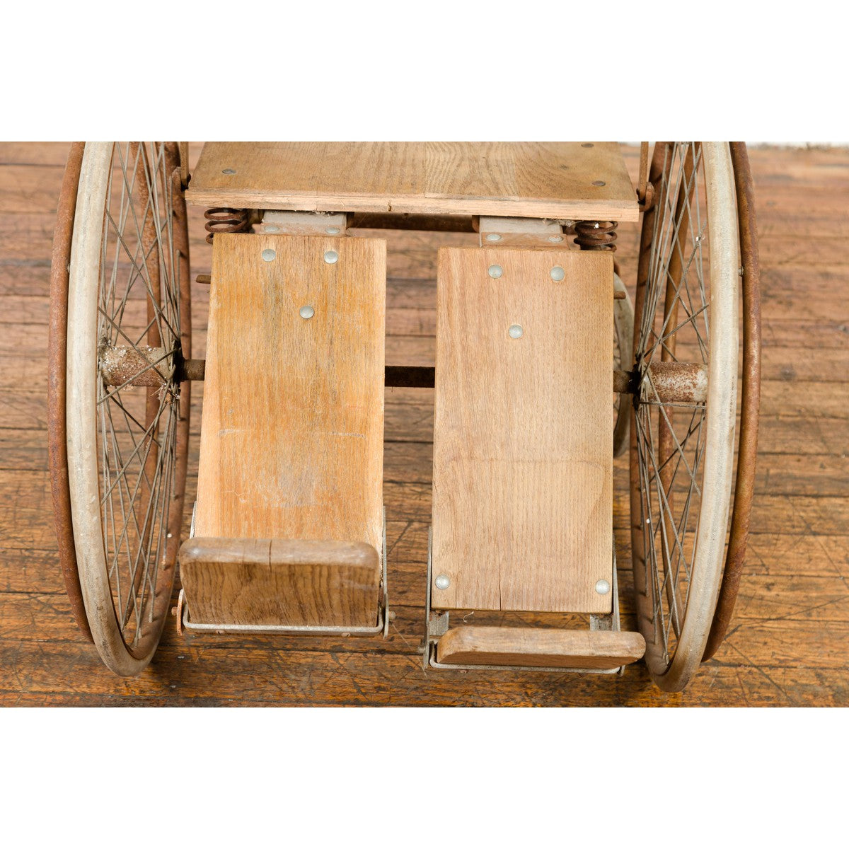 Vintage Wooden Wheelchair Prop, Light Patina-6. Asian & Chinese Furniture, Art, Antiques, Vintage Home Décor for sale at FEA Home