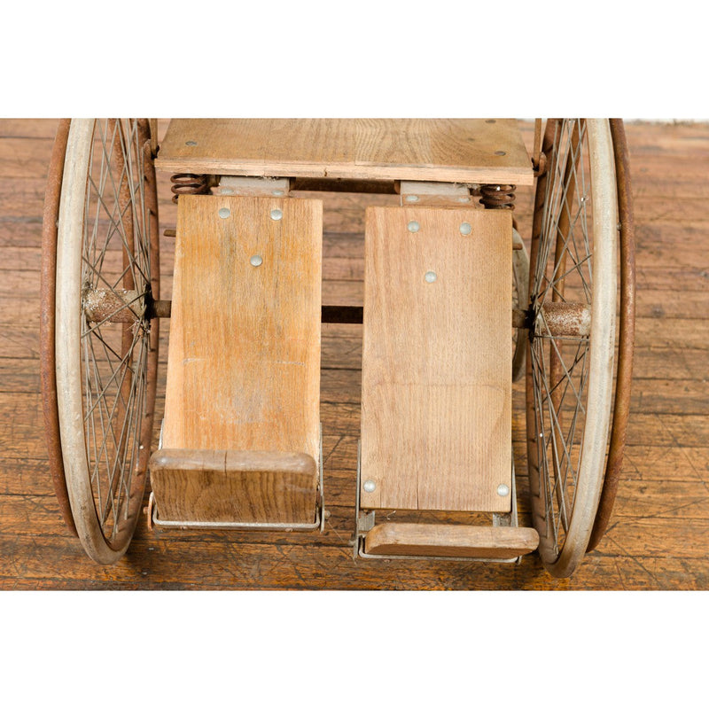 Vintage Wooden Wheelchair Prop, Light Patina-YN7643-6. Asian & Chinese Furniture, Art, Antiques, Vintage Home Décor for sale at FEA Home