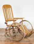Vintage Wooden Wheelchair Prop, Light Patina-7. Asian & Chinese Furniture, Art, Antiques, Vintage Home Décor for sale at FEA Home
