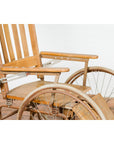 Vintage Wooden Wheelchair Prop, Light Patina-9. Asian & Chinese Furniture, Art, Antiques, Vintage Home Décor for sale at FEA Home