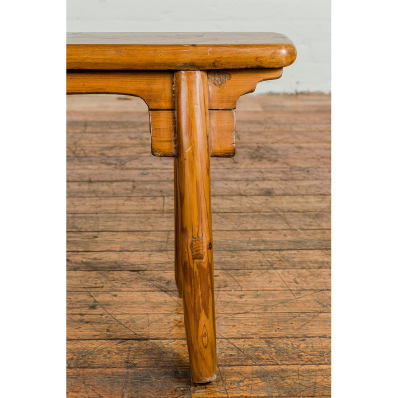 Small Vintage A-Frame Wooden Bench with Rustic Appearance and Splaying Legs-YN7652-7. Asian & Chinese Furniture, Art, Antiques, Vintage Home Décor for sale at FEA Home