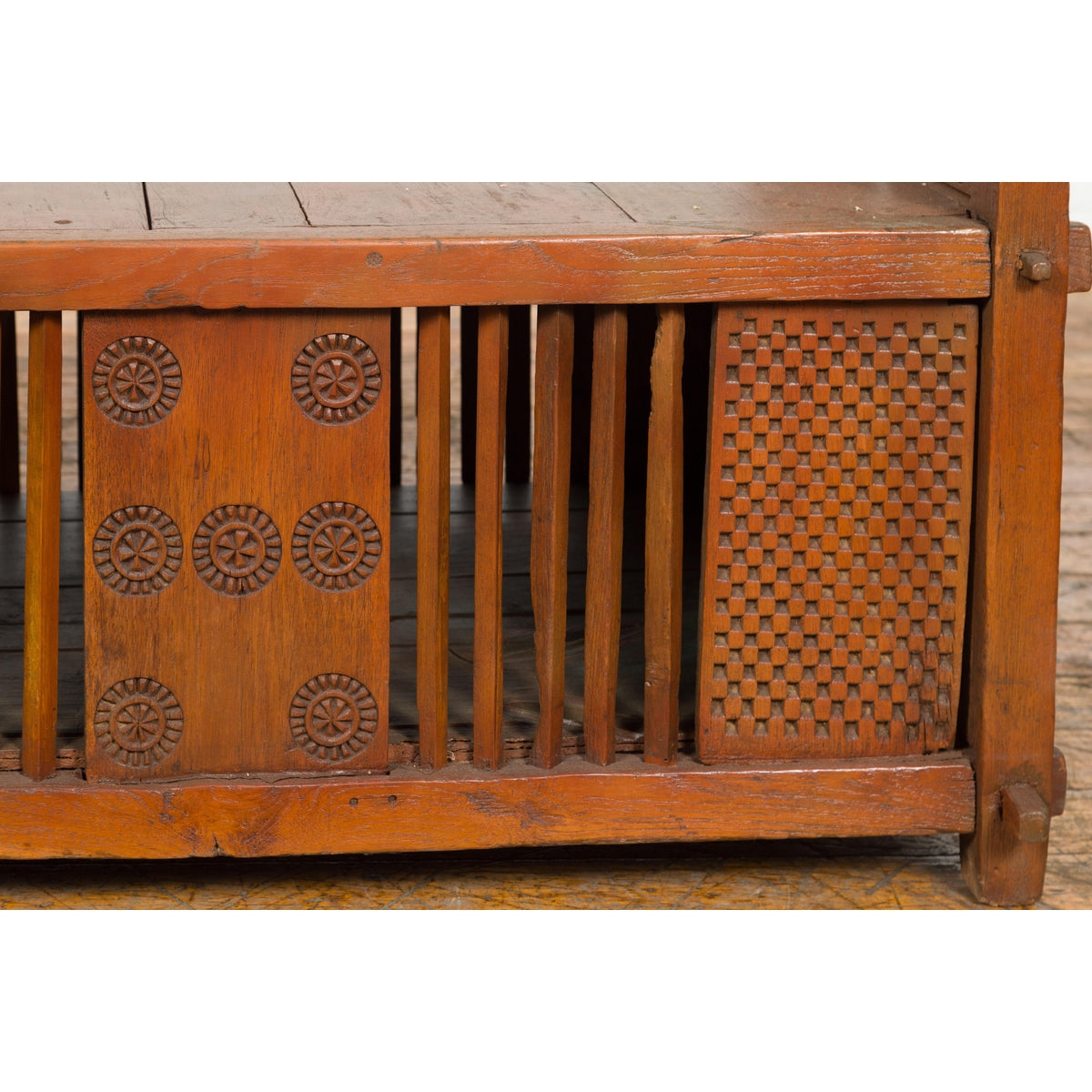 Antique Window Bench with Internal Storage-10. Asian & Chinese Furniture, Art, Antiques, Vintage Home Décor for sale at FEA Home